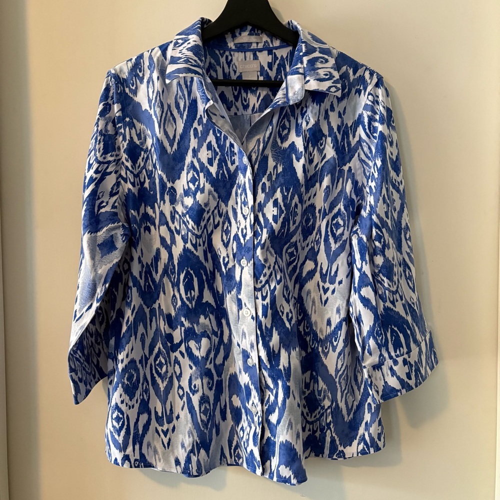 Chico's no-iron button-front shirt